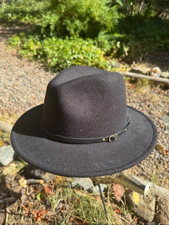 Lisianthus Accessories - Lisianthus Women Black Belt Buckle Fedora Hat
